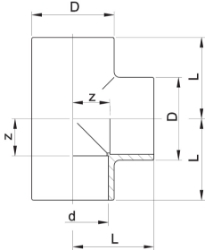 Bild von +GF+ PROGEF Standard T 90° egal (PN10), Grösse: 40, Art.Nr.: 727200109