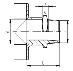 Bild von +GF+ PROGEF Standard Übergangs-Nippel Metrisch R (PN10), Grösse: 16‑ 3/8", Art.Nr.: 727910505