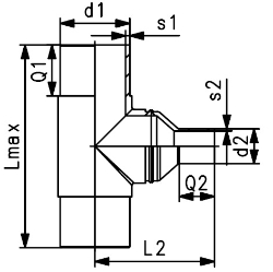 Bild von +GF+ ELGEF Plus T 90° reduziert PE100 d25-400mm / SDR11 / mit angeschweisster Reduktion / Langschenklige Version, d mm: 32, Art.Nr.: 753201003