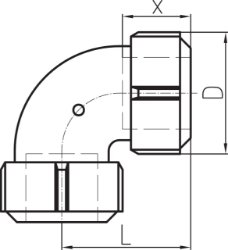 Bild von +GF+ PRIMOFIT Winkel 90° verzinkt Für PE/PE-Xa-Rohr, Dimension ″: 2", Art.Nr.: 775402506