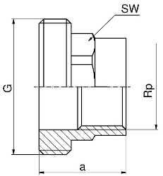 Bild von +GF+ Serie 8000 Gewindefittings Einschraubteil Siliziumbronze, Rp ″: 3/4, Art.Nr.: 768370005