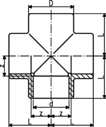 Bild von +GF+ Kreuz PVC-U metrisch, Grösse: 20, Art.Nr.: 721300106