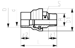 Bild von +GF+ Übergangsfitting PVC-U metrisch Messing R, d mm: 20, Art.Nr.: 721950606