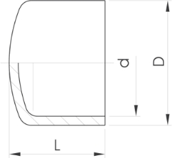 Bild von +GF+ PROGEF Standard Endkappe (PN10), Grösse: 16, Art.Nr.: 727960105