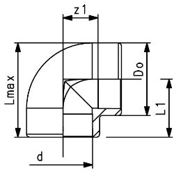 Bild von +GF+ ecoFIT Winkel 90° PE80 d20-110mm, Grösse: 20, Art.Nr.: 733100106