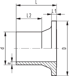 Bild von +GF+ Anschlussteil 546 und 543 PE 100 (G41) Mit Stumpfschweissstutzen IR-Plus® SDR11 metrisch, d: 25, Art.Nr.: 193480103