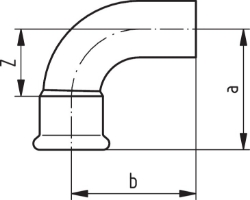 Bild von +GF+ PRESS-FIT Wasser Bogen 90° Kupfer, d mm: 89, Art.Nr.: 767600112