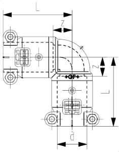 Bild von +GF+ INSTAFLEX Elektroschweiss Winkel 90° PB, d mm: 20, Art.Nr.: 761069215