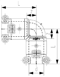 Bild von +GF+ INSTAFLEX Elektroschweiss Winkel 90° PB, d mm: 90, Art.Nr.: 761069222