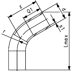 Bild von +GF+ ELGEF Plus Bogen 60° PE100 d32-900mm / SDR11 / langschenklige Version, de mm: 50, Art.Nr.: 753071010