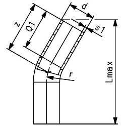 Bild von +GF+ ELGEF Plus Bogen 30° PE100 d90-1000mm / SDR17 / Langschenklige Version, de mm: 90, Art.Nr.: 753060813