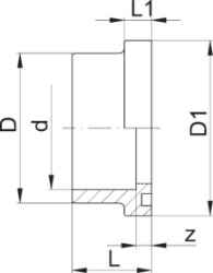 Bild von +GF+ Bundbuchse PVC-U Dichtfläche mit O-Ring Nut metrisch, Grösse: 75, Art.Nr.: 721810112