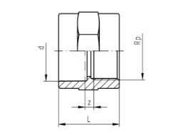 Bild von +GF+ SYGEF Standard Übergangsmuffe Innengewinde Rp PN16, Grösse: 25‑ 3/4", Art.Nr.: 735910207