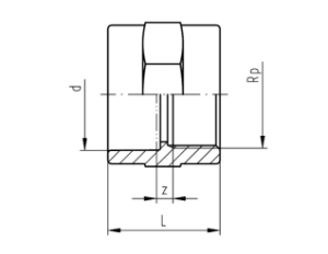 Bild von +GF+ SYGEF Standard Übergangsmuffe Innengewinde Rp PN16, Grösse: 63‑2", Art.Nr.: 735910211