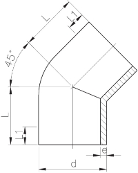 Bild von +GF+ PROGEF Standard Winkel 45° SDR11/PN10, Grösse: 20, Art.Nr.: 727158506