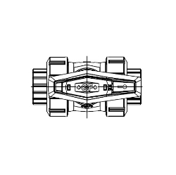 Bild von +GF+ 3-Weg Kugelhahn Typ 543 Pro PVC-U Vertikal/L-Bohrung Mit Klebemuffen metrisch, d mm: 20, Art.Nr.: 161543402