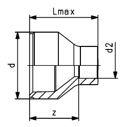 Bild von +GF+ ecoFIT Reduktion PE80 d25-110mm, Grösse: 40‑25, Art.Nr.: 733910347