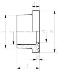 Bild von +GF+ SYGEF Standard Bundbuchse metrisch Dichtfläche gerillt PN16, Grösse: 20, Art.Nr.: 735790206