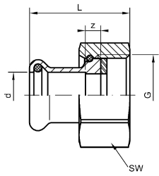 Bild von +GF+ PRESS-FIT Wasser Einlegeteil mit Mutter Siliziumbronze, d mm: 12, Art.Nr.: 767635904