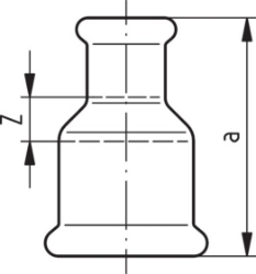 Bild von +GF+ PRESS-FIT Wasser Reduziermuffe Kupfer, d mm: 18 ‑ 12, Art.Nr.: 767624006