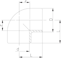 Bild von +GF+ INSTAFLEX Winkel 90° PB, d mm: 20, Art.Nr.: 761066601