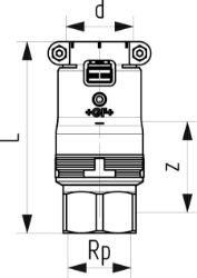 Bild von +GF+ INSTAFLEX Übergang PB/Messing Elektroschweiss-Übergang / Innengewinde, d mm: 25, Art.Nr.: 761069705