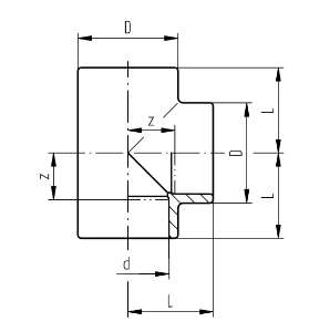 Bild von +GF+ SYGEF Standard T 90° egal PN16, Grösse: 32, Art.Nr.: 735200108