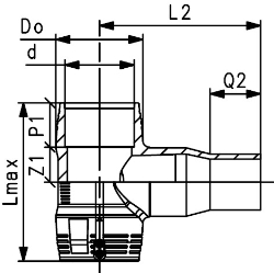 Bild von +GF+ ELGEF Plus T-Stück 90° reduziert PE100 d90-250mm / SDR11, d mm: 140, Art.Nr.: 753901867