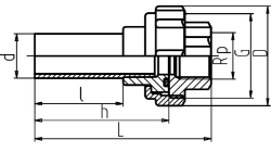 Bild von +GF+ INSTAFLEX Übergangs-Verschraubung PB/Messing Mit Stutzen für Elektroschweissen und Muffenschweissen / Innengewinde, d mm: 20, Art.Nr.: 760857208