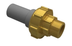 Bild von +GF+ INSTAFLEX Übergangs-Verschraubung PB/Messing Mit Stutzen für Elektroschweissen und Muffenschweissen / Aussengewinde, d mm: 16, Art.Nr.: 760857200