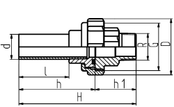 Bild von +GF+ INSTAFLEX Übergangs-Verschraubung PB/Messing Mit Stutzen für Elektroschweissen und Muffenschweissen / Aussengewinde, d mm: 16, Art.Nr.: 760857200