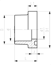 Bild von +GF+ SYGEF Standard Bundbuchse mit Nut PN16, Grösse: 25, Art.Nr.: 735810107