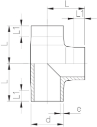 Bild von +GF+ SYGEF Standard T 90° egal SDR21/PN16, Grösse: 140, Art.Nr.: 735208616